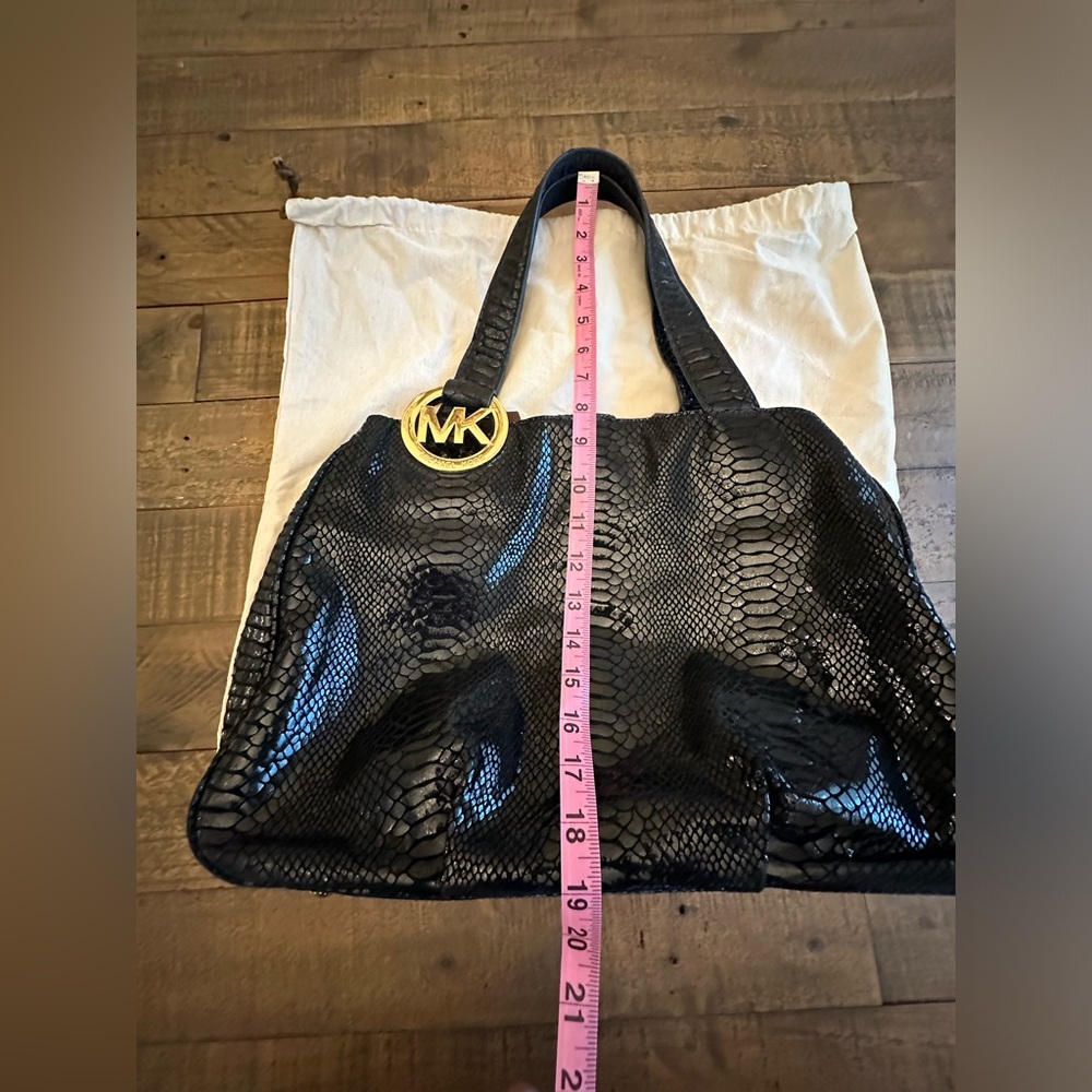 Michael Kors Fulton Black Python Embossed Leather… - image 8